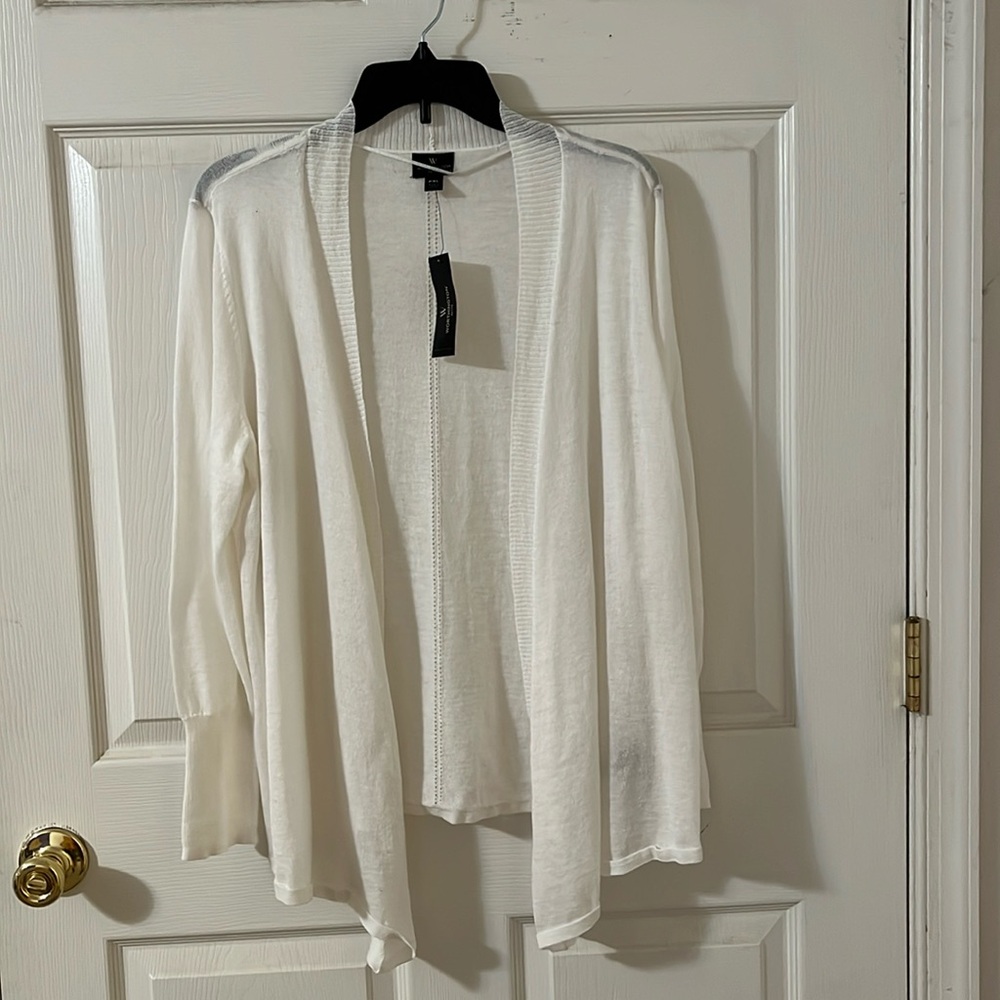 Worthington open front white sweater size petite extra large